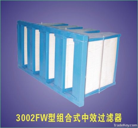 V-bank medium efficiency air filter