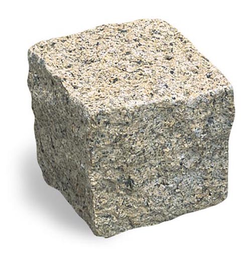 Granite cube and pavers