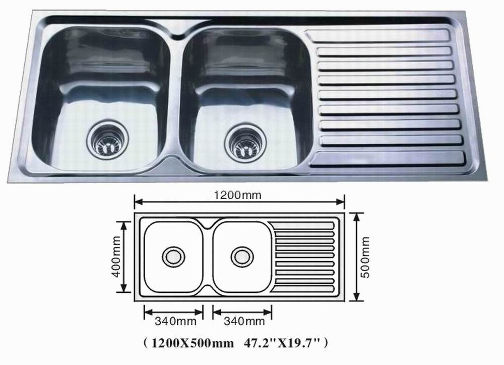 Kitchen stainless steel sink (1200*500)