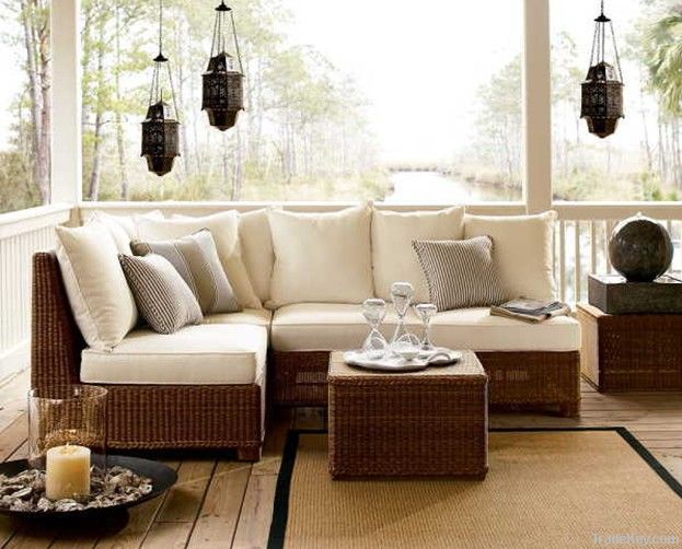 Wicker Rattan Sofa Set