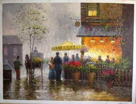 Impressionist Cityscape Oil Painting