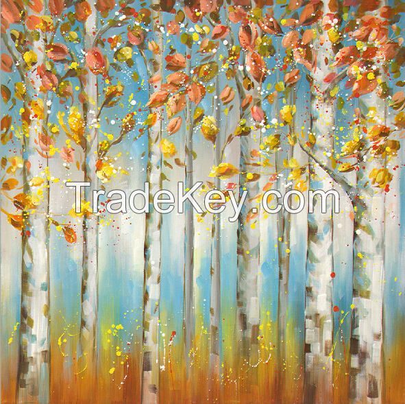 2015 New decorative impressionist tree landscape oil painting