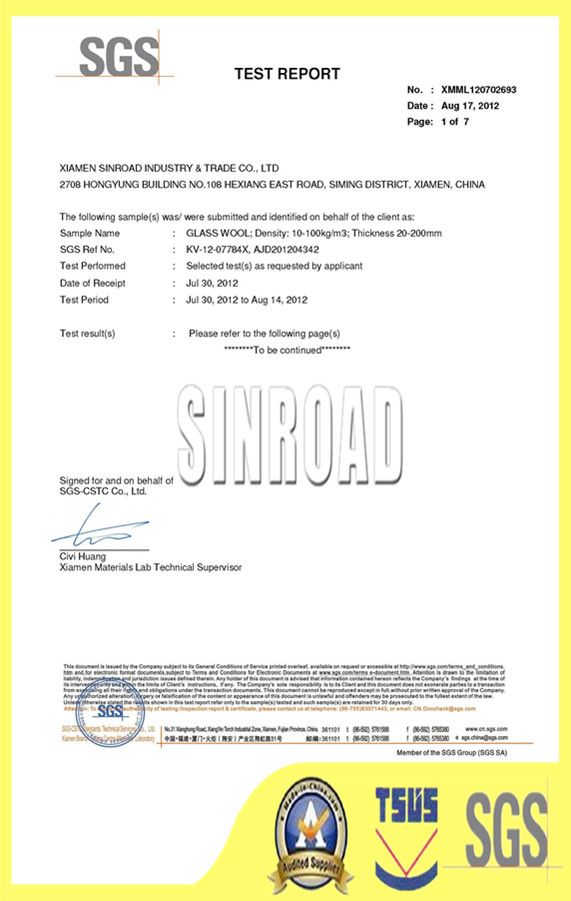 GLass Wool Board With Aluminium Foil