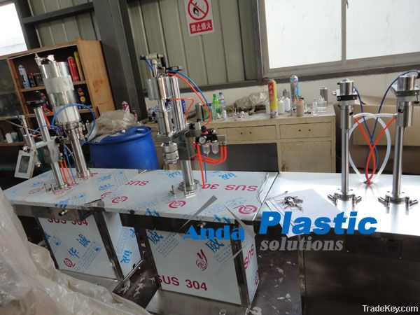 semiautomatic aerosol filling machine