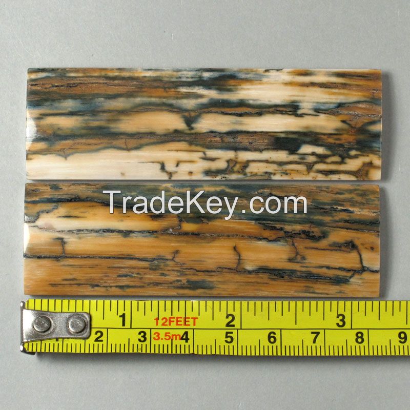 Mammoth Ivory Bark Knife Scales Handles, Various Size, Various Color