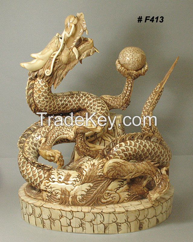 Ox Bone handcrafted Carving, Netsuke, Various Size.
