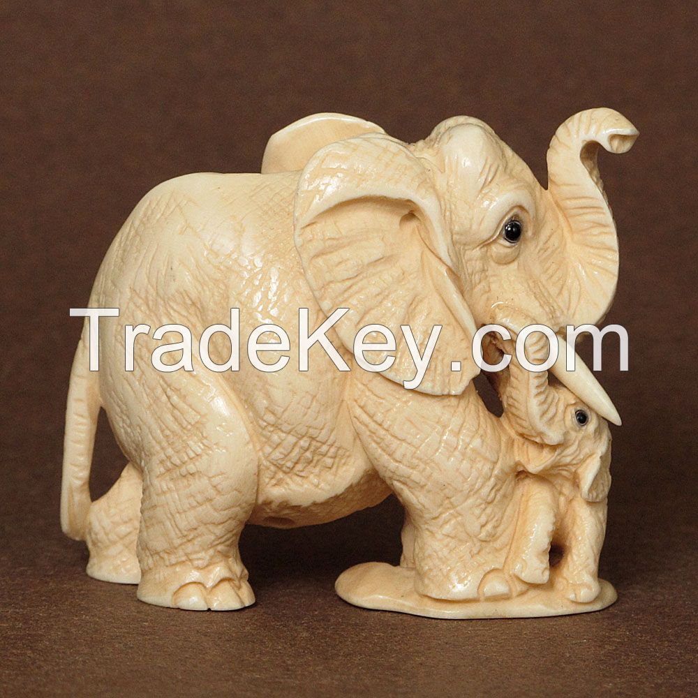 Mammoth Ivory Carved Animal Netsuke, Various size.