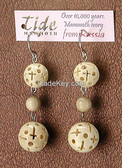 Mammoth Ivory Carved Jewelry, Necklace, Bracelet, Earring, Pendant, Various Size Available