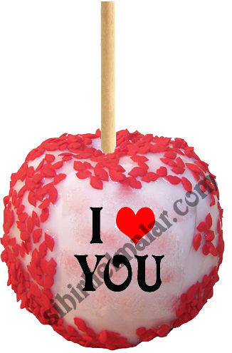 i love you written caramel apples