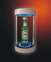 Magnetic floating display for Beverage bottle