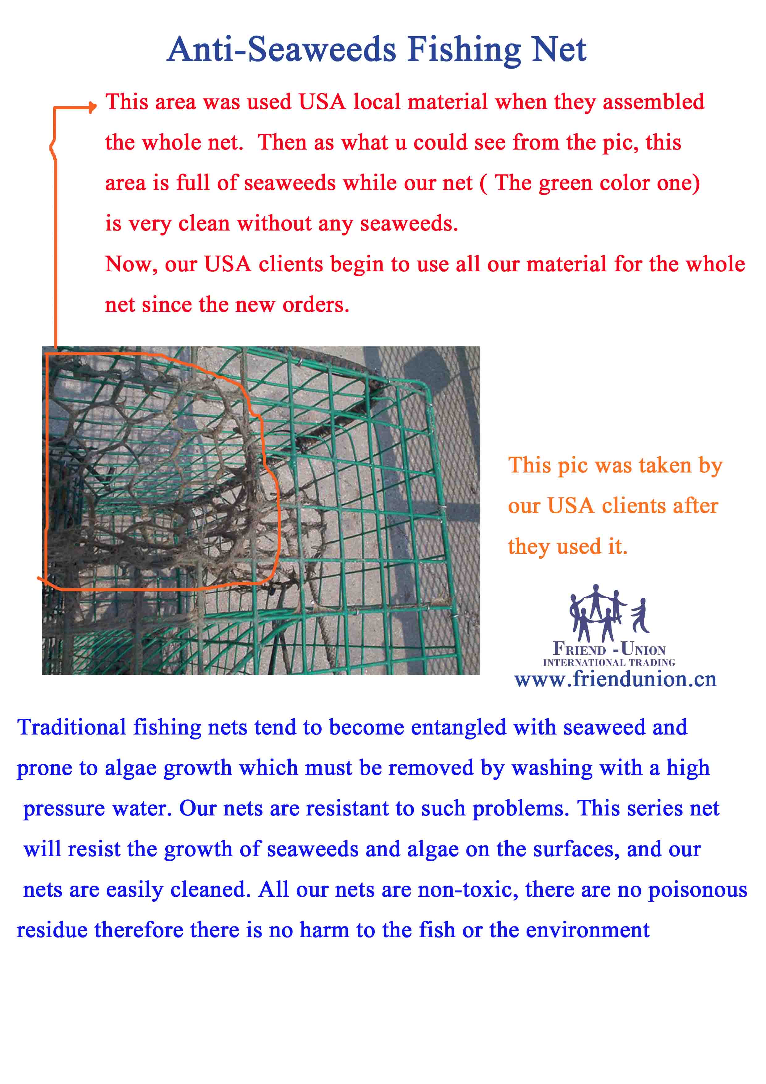 Fishing Net without growing Seaweeds