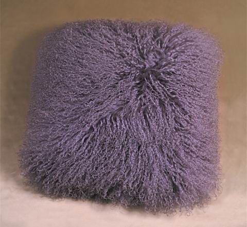 Mongolian lamb fur cushion 3