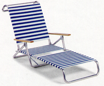 Original Mini-Sun Chaise w/ Footrest - Blue/White Stripe