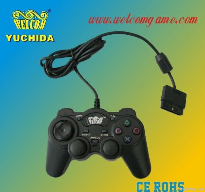 dual vibration joupad, wired double shock gamepad, game console, for PS2