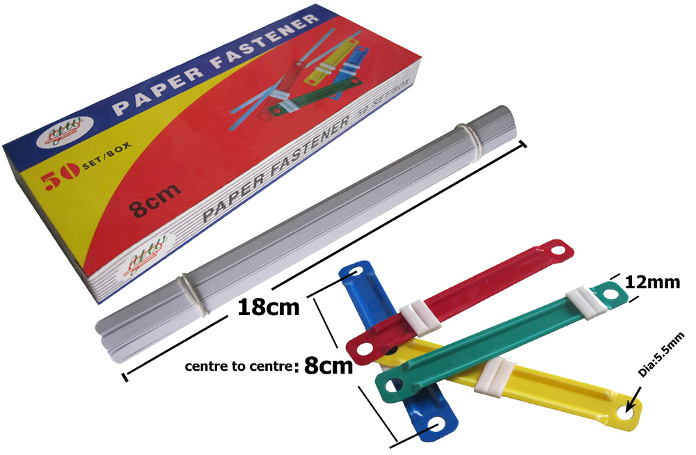 hole distance 7cm or 8cm plastic paper fastener