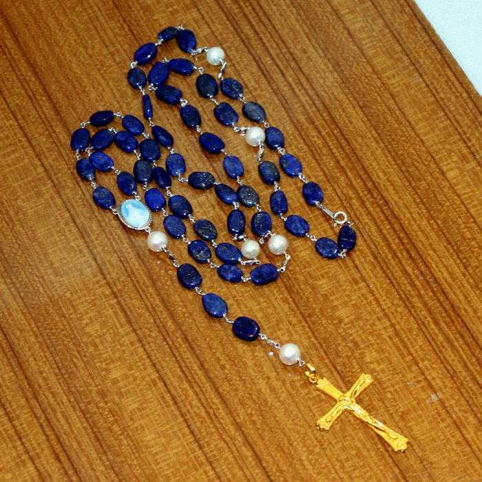 24K Gold Cross Rosary