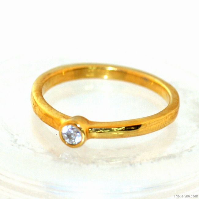 24K Gold Diamond Ring