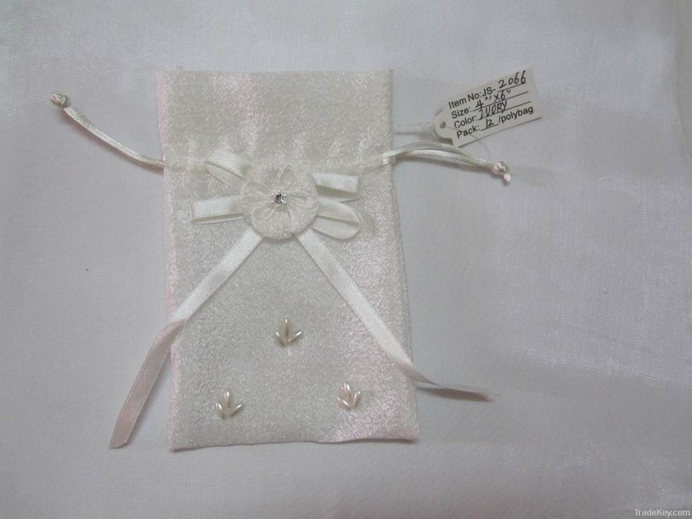 white/pink gift satin bags for wedding&festival packing