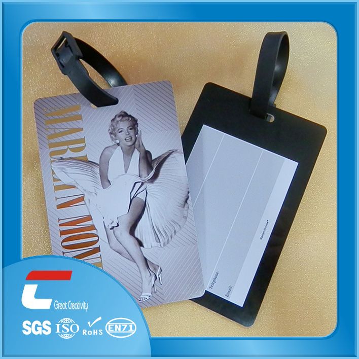 Plastic Luggage Tag with Clear Loop