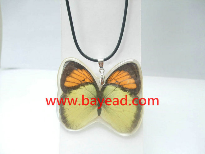 real butterfly wing necklace jewelry, so cute gift