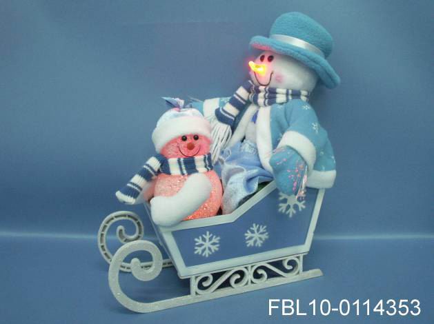 LED lighted christmas figure sled