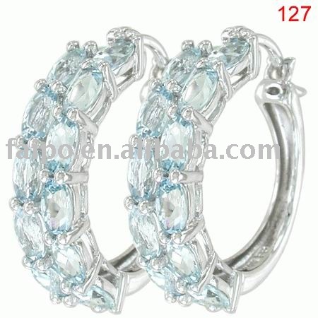 fashion earring_gemstone earring_diamond earring_18k white gold ering