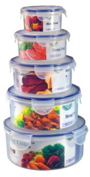 5 in 1 round airtight container