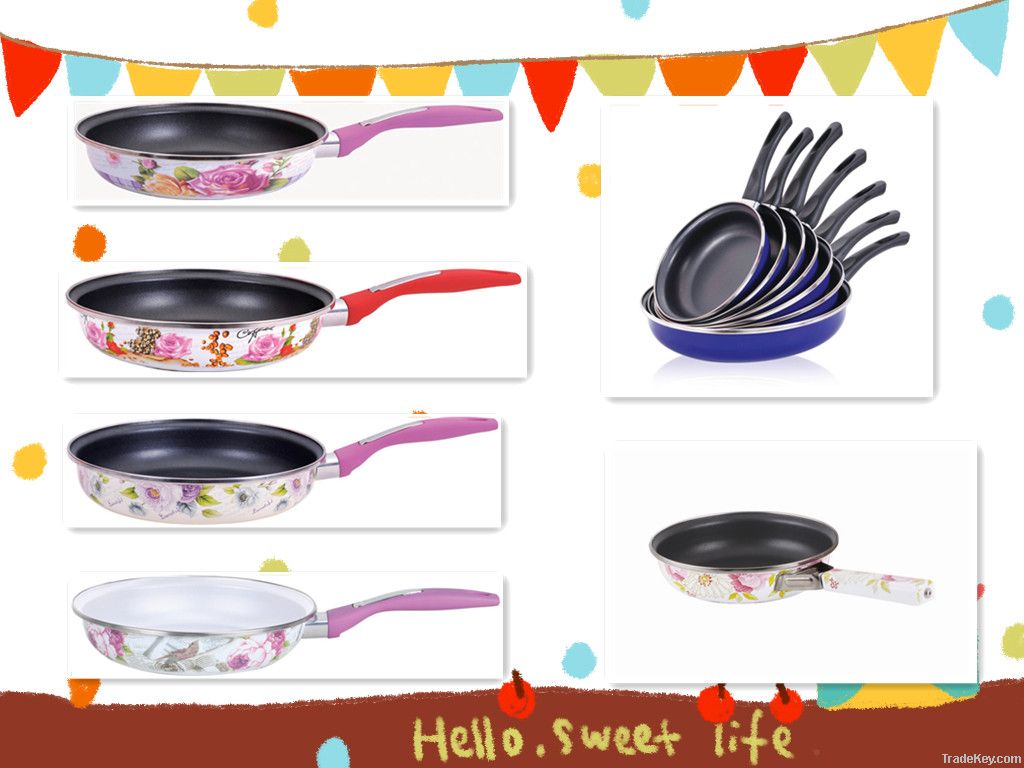 European Porcelain Enamel Frying pan(Color For Choice)