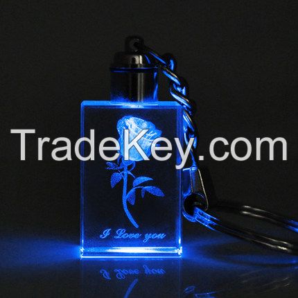 crystal keychain.3D laser  crtystal gift  promotional gift