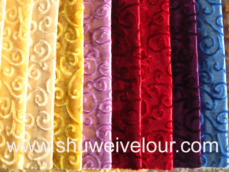 100% polyester embossed velvet sw02-1