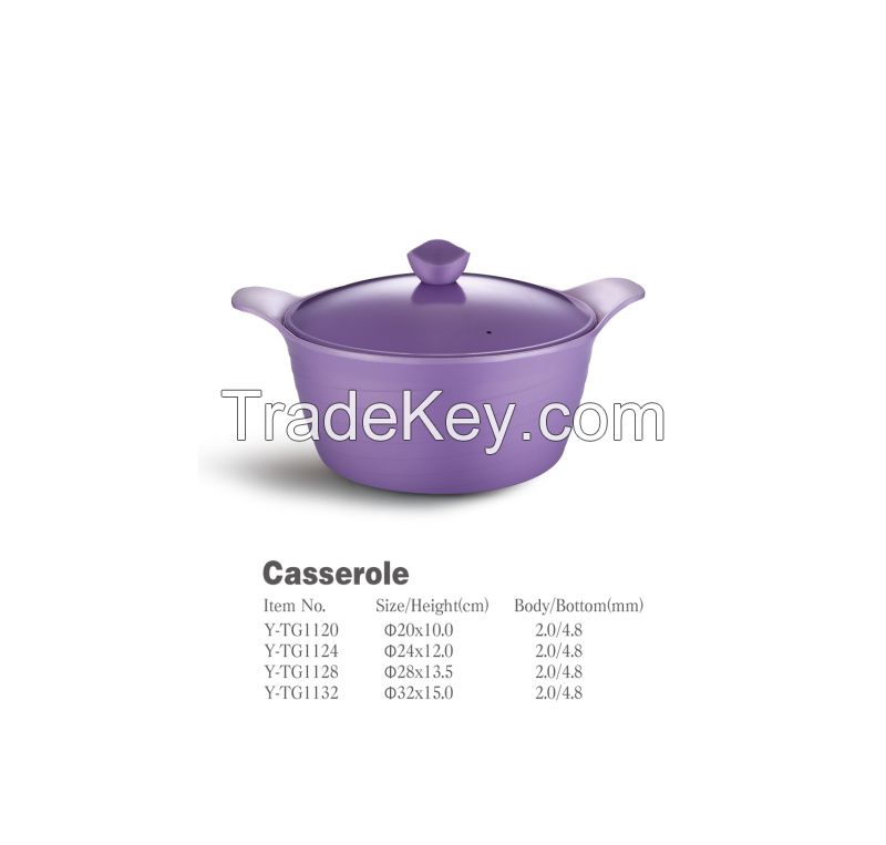 Aluminum die cast non-stick cookware set with ceramic coating die-casting