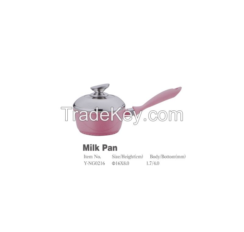 Pink Floral Pattern Rose Aluminum die cast non-stick cookware set with ceramic coating die-casting