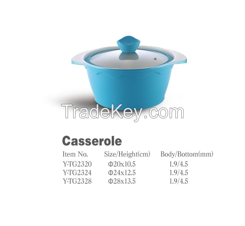 Wave Pattern Aluminum die cast non-stick cookware set with ceramic coating die-casting