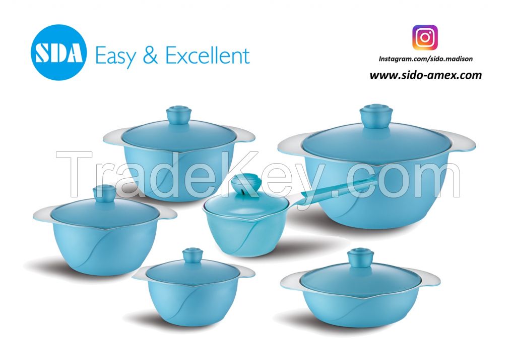 Innovative Aluminum die cast non-stick cookware set with ceramic coating die-casting