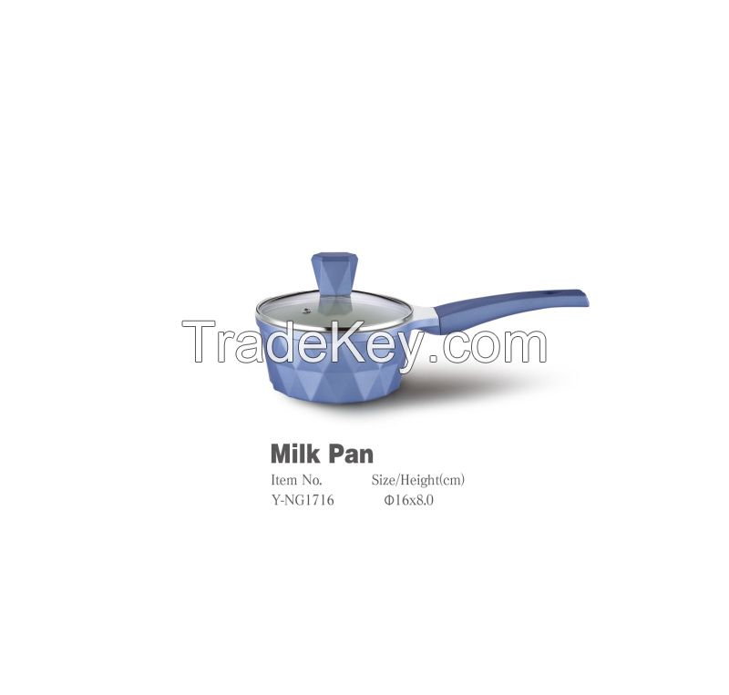 Diamond Blue Aluminum die cast non-stick cookware set with ceramic coating die-casting