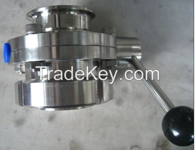 Sanitary Stainless Steel Tri clamp and Thread Butterfly Valve