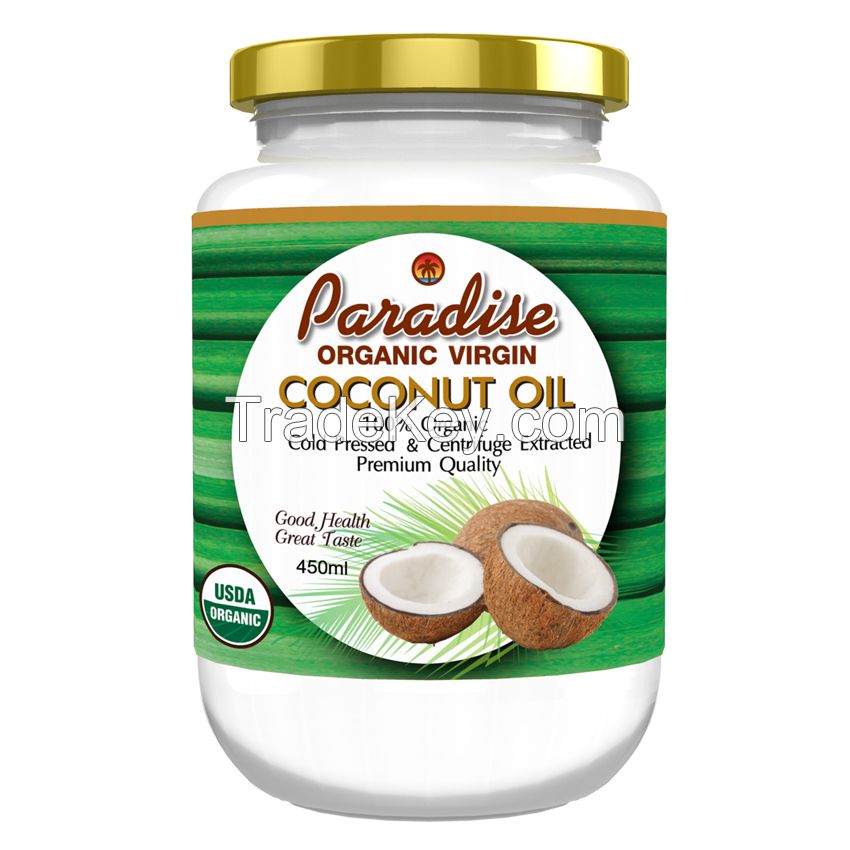 Paradise Organic Extra Virgin Coconut Oil 450ml made in Thailand