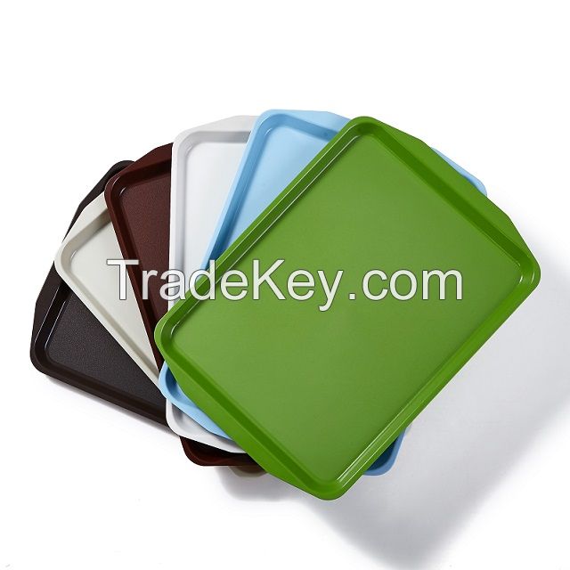 Square oblong coloful ABS plastic tableware food serving trays