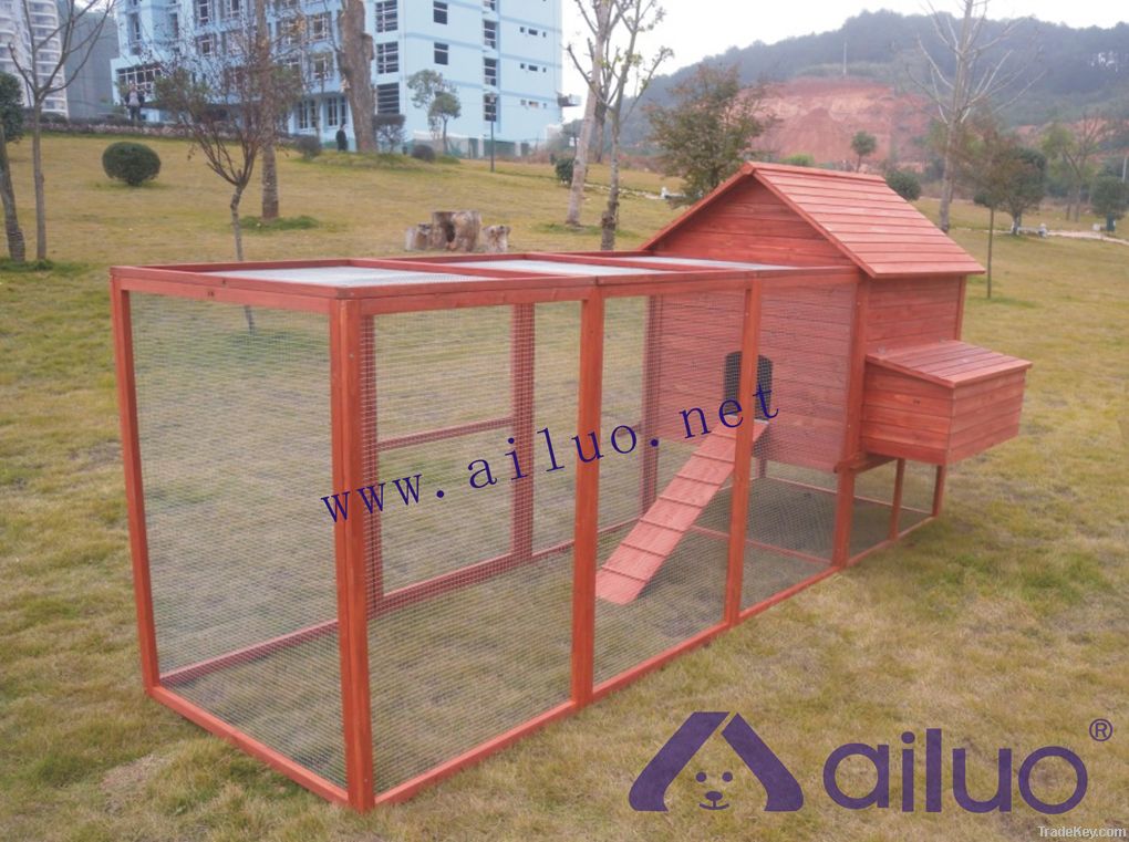 Galvanized netting  wooden chicken house