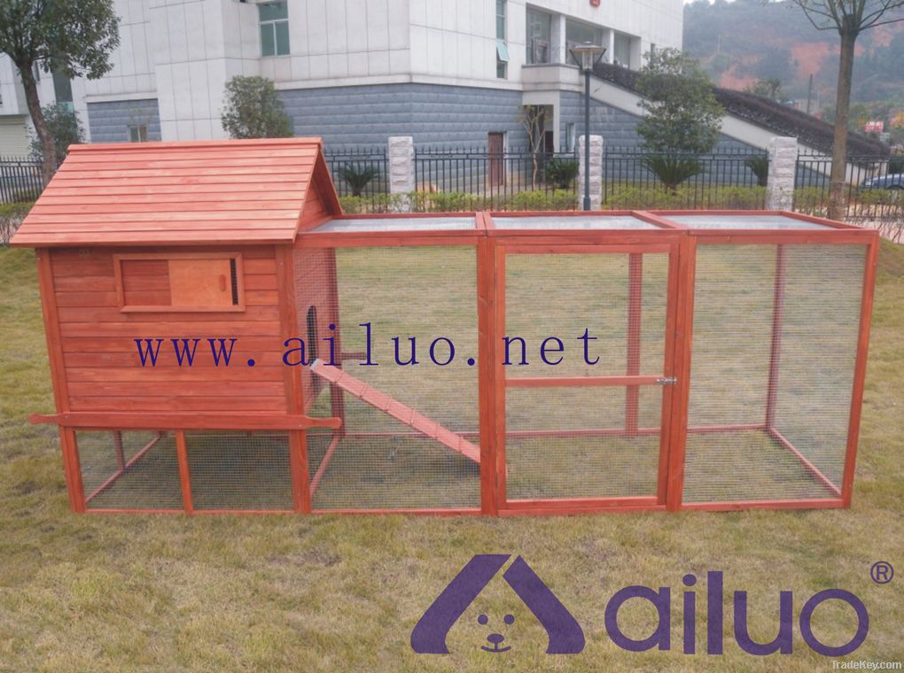 Galvanized netting  wooden chicken house