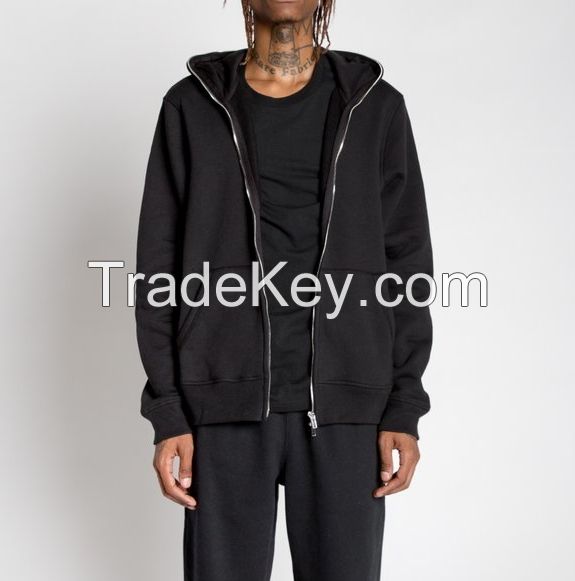 Manufacturer Supply Premium Full Zip Up Hoodie Custom Embroidered Chenille Hoodie Coat For Men