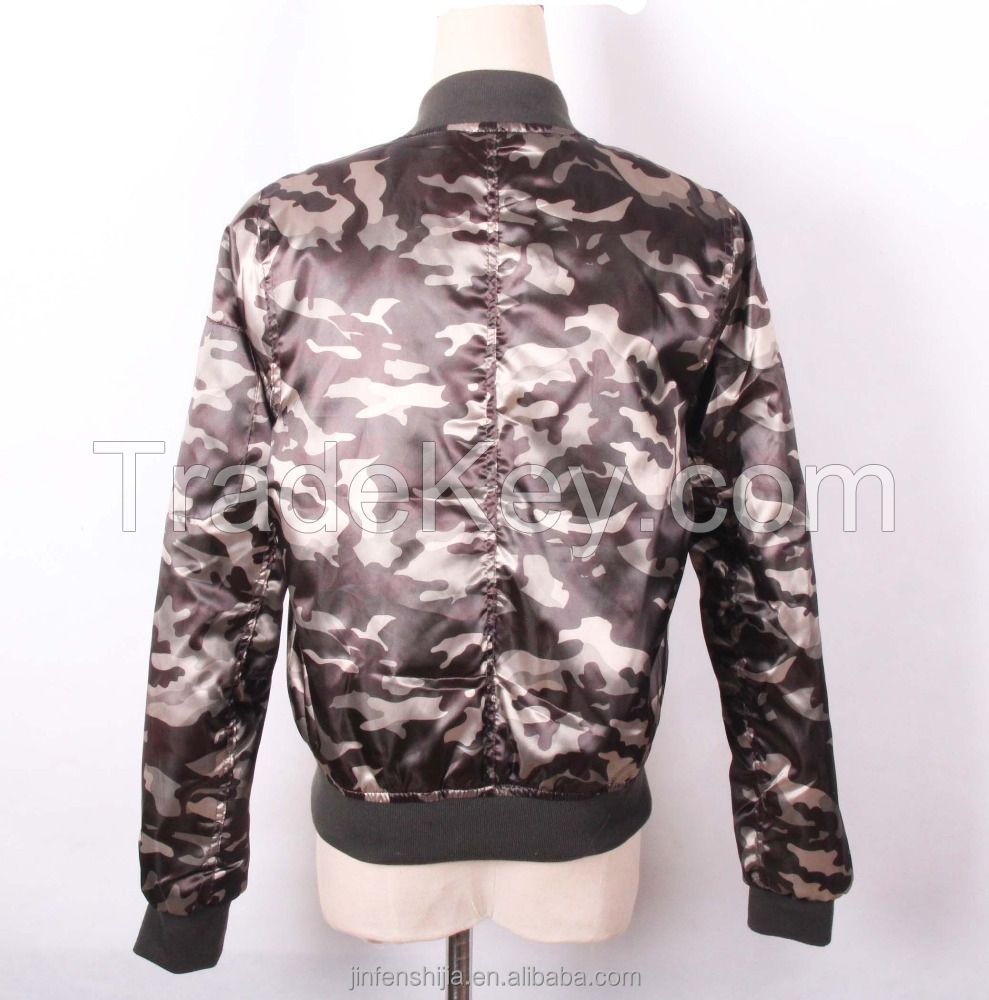 Women's Bomber Jacket Casual Outerwear Windbreaker Letterman Baseball Jacket