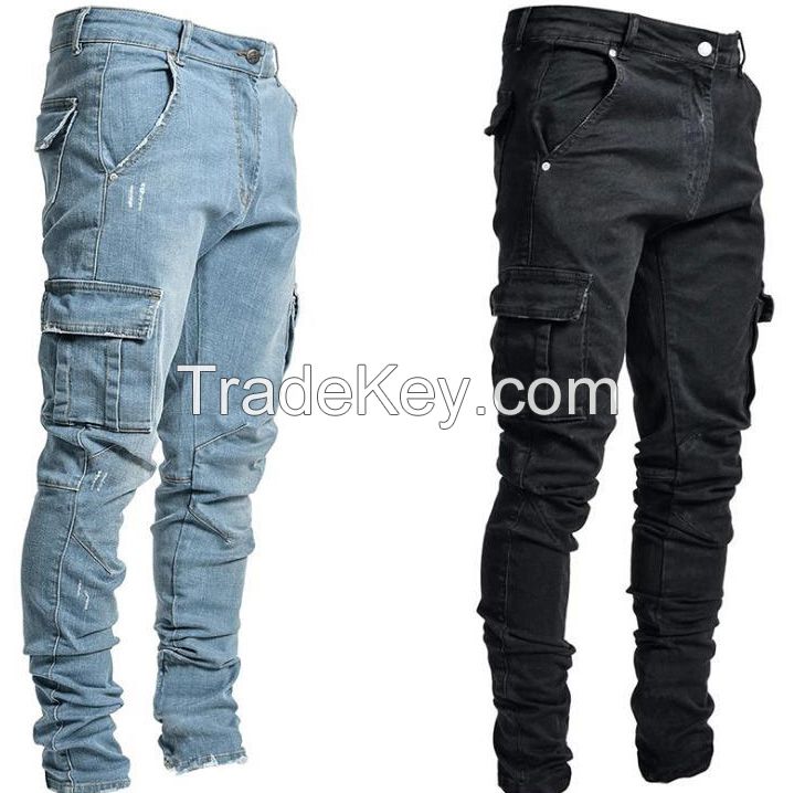 Top Quality Skinny Motorbike Cargo for Men, CE Approved Reinforced Style Jeans Men Denim Jeans Straight Cut jeans