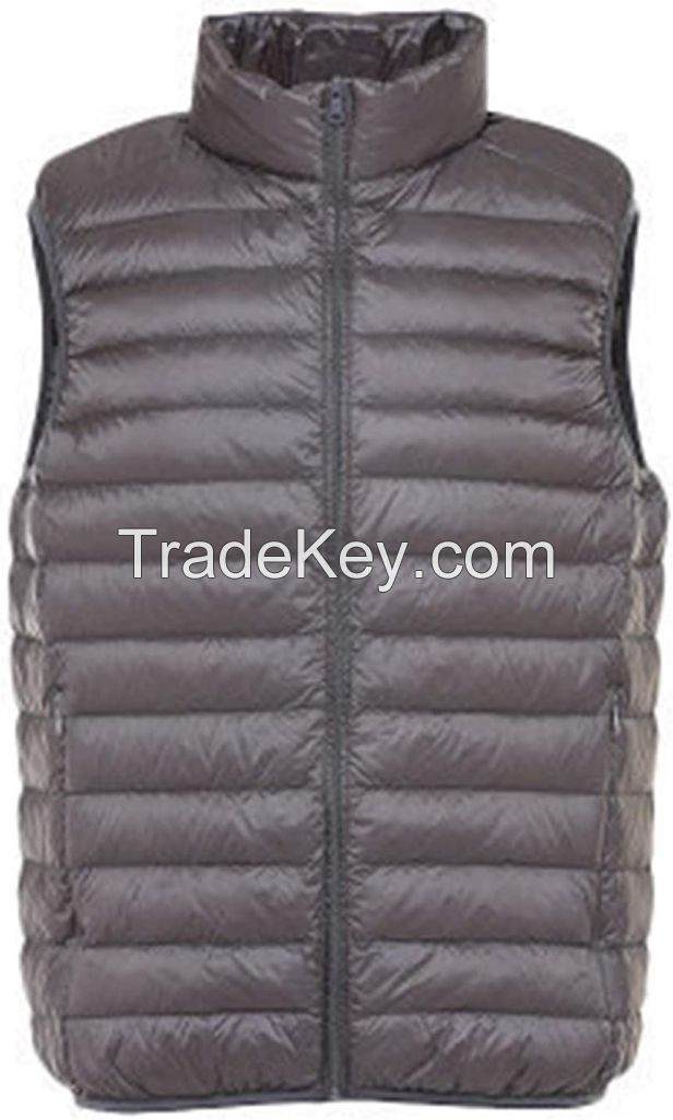 Men fashion high quality blank men sleeve less puffer jacket/wholesale lightweight custom embroidery puffer vest for men