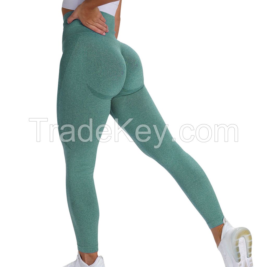 Factory custom new design scrunch butt yoga tights compression Black women full length leggings with custom legging