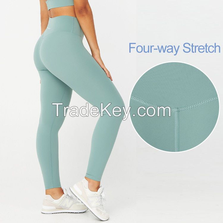 Women Nylon Spandex Compression Sport Fitness Yoga sets High Waisted Workout Gym Booty Leggining compression legging