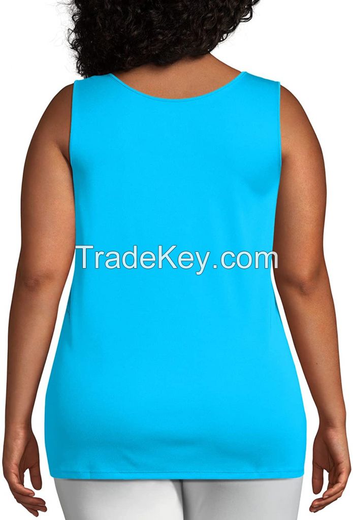 Chenille Embroidery Wholesale custom logo bodybuilding fitness tanktop women cotton sleeveless muscle tanktop gym