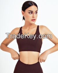 New Nude Felling Women Apparel Gym Fitness Sports Top Cross Back Women Yoga Wear Sexy open Back strappy Sports Bra
