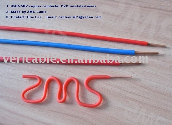 450/750 Cu conductor PVC insulated electric wire