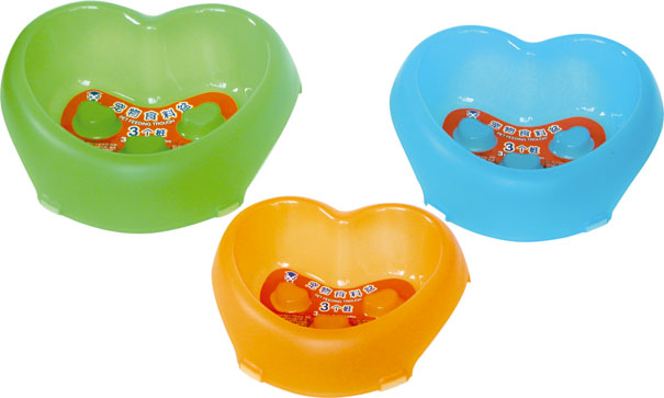heart-shaped three stakes bowl